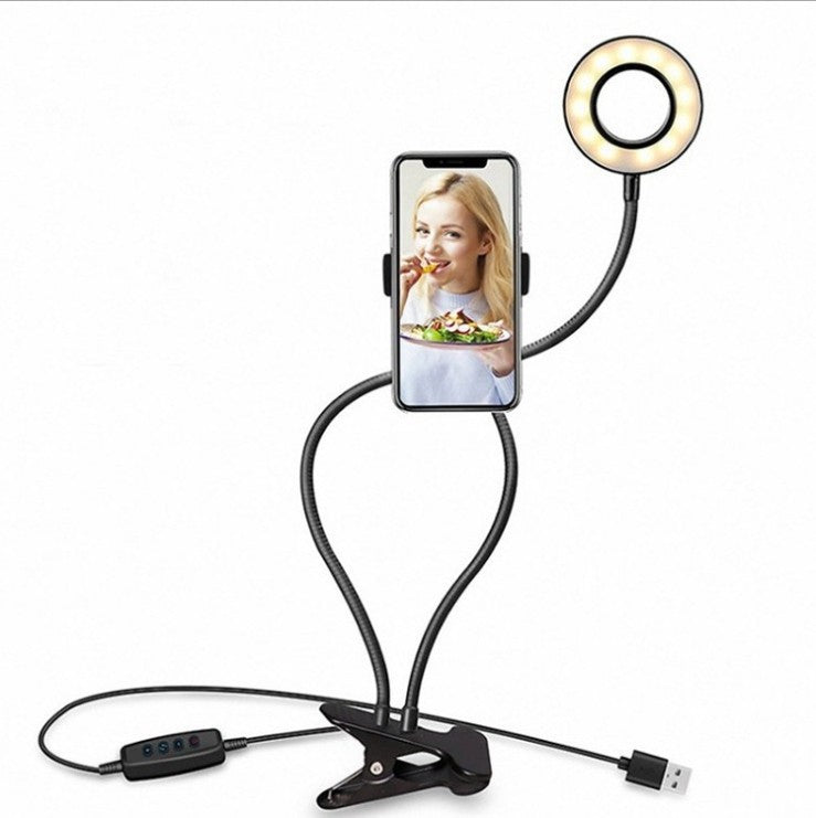 8cm mobile phone live fill light bracket stepless adjustment Vientiane hose rotating beauty light multifunctional ring light