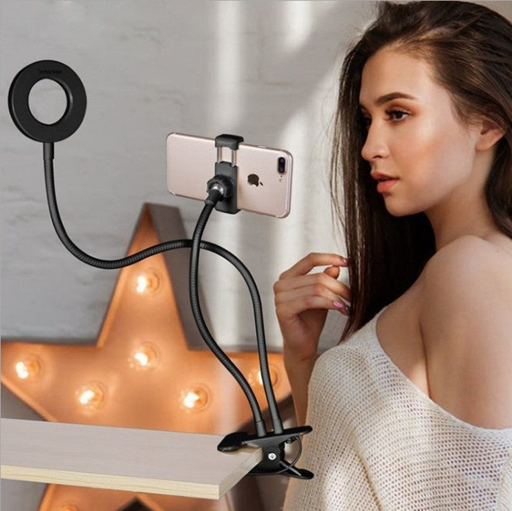 8cm mobile phone live fill light bracket stepless adjustment Vientiane hose rotating beauty light multifunctional ring light